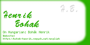 henrik bohak business card