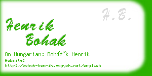 henrik bohak business card